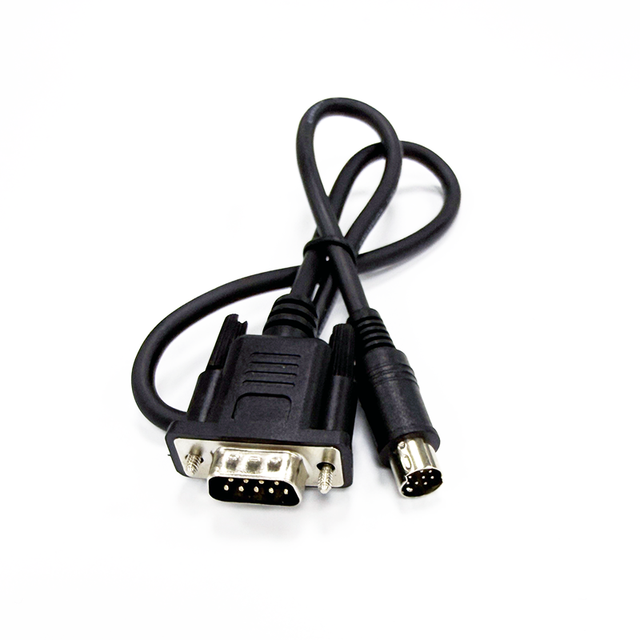 DB9 D-SUB 9Pin to S Terminal Mini Din 8-Pin Video Cable RS232 Mini Din 8Pin MD 8P PLC Programming Communication Cable for PC
