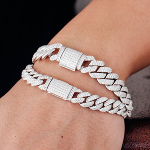 6mm DEF Moissanite Bracelet 925 <b>Silver</b> Plated Fashion Jewelry Bracelets <b>Bangles</b> Metal Bracelet for <b>Men</b> - Product Image 2
