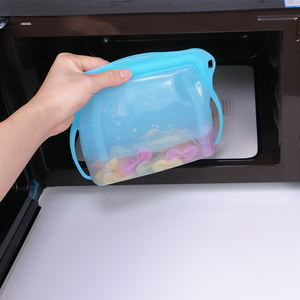 Sacs de conservation alimentaire en silicone réutilisables, anti-fuite, de qualité alimentaire, sans BPA, hermétiques, multi-tailles, avec logo personnalisé, vente en gros pour les ménages - Product Image 3