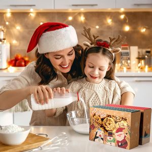 Christmas Cookie <strong>Boxes</strong> with Window for Gift Giving, Kraft Bakery Gift Wrapping <strong>Boxes</strong> with Cards and Jute Rope - Product Image 4