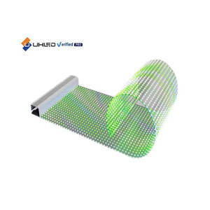 ฟิล์ม LED แบบยืดหยุ่นสีสันสดใส UHLED ขายดี รุ่น P6 P8 P10 สำหรับติดบนกระจก คริสตัล หน้าจอ LED โปร่งใส ใช้สำหรับหน้าต่างร้านค้า - Product Image 1
