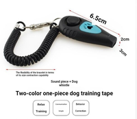 Nouveauté mode 2 en 1, clicker d'entraînement d'agilité pour animaux de compagnie en acier inoxydable coloré, sifflet pour chien, motif de patte, sangle élastique, OEM