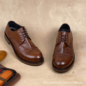 Chaussures Oxford décontractées et professionnelles haut de gamme pour hommes en cuir véritable à lacets JiuZhou C1213-26 avec semelle antidérapante et fonction de massage - Product Image 5