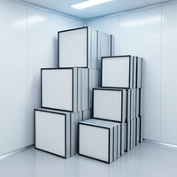 Filter HEPA Industri Mini Pleat HVAC H13 H14 Grosir, Bingkai Aluminium, Filtrasi Menengah Fiberglass untuk Cleanroom Laminar Flow