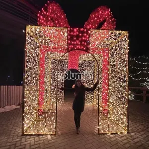 Ip65 Waterdichte Outdoor Gigantische Kerstcadeau Decoratieve Motiefverlichting Decoratie Kerst Licht Geschenkdoos