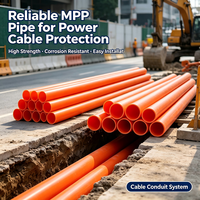 Conduit de câble électrique MPP orange anti-corrosion, écologique, surface intérieure lisse, 110 mm, 4/6/8/10 mm, pour conditions de sol difficiles