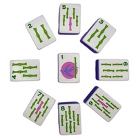 Set Mahjong Amerika Transparan Biru Air Pesanan Khusus 166 Ubin Koleksi Karakter Bambu Titik Pastel Kumbang Keberuntungan