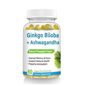 Gomitas de Extracto de Ginkgo Biloba Halal OEM 240mg, Suplementos Herbales, Gomitas de Ashwagandha y Ginkgo Biloba para el Estado de Ánimo, la Concentración y la Salud Cerebral - Product Image 2