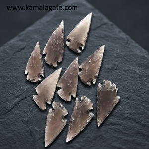 Hand-Knapped Natural Amethyst Quartz <b>Crystal</b> Indian Agate Semi-Precious Gemstone Arrowhead 1-1.5 Inch Hunting Archery Art - Product Image 5
