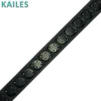 KAILES (KLS) 32A Bloc d'alimentation vertical monophasé en aluminium noir avec surveillance, 18 prises, 200-240VAC, pour rack de serveur, distribution d'alimentation IP