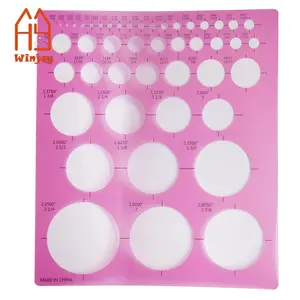 Pink Color Plastic Art Painting Template Different Size Circle Drawing Soft Flexible Stencil PVC/PET Stencil Design