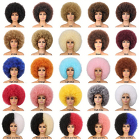 Perruques synthétiques afro bouclées résistantes à la chaleur, sans lacet, densité 180 %, sans colle, qualité supérieure, prix de gros, expédition immédiate