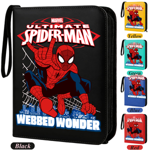 400 pièces – Sac <span class=keywords><strong>de</strong></span> rangement pour figurines <span class=keywords><strong>Spider</strong></span>-<span class=keywords><strong>Man</strong></span> Marvel, album <span class=keywords><strong>de</strong></span> collection <span class=keywords><strong>de</strong></span> photos, feuilles mobiles, en cuir véritable, fermeture éclair, pour fans <span class=keywords><strong>de</strong></span> Game King, jouet - Product Image 3