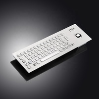 Clavier industriel métallique robuste à 67 touches, monté sur panneau, USB, étanche IP65, avec trackball, pour kiosque en libre-service