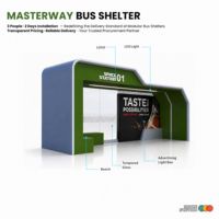 Abri de bus de conception urbaine en alliage d'aluminium durable et boîtes lumineuses publicitaires élégantes