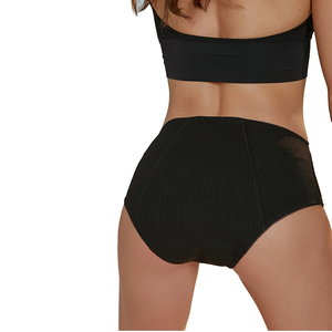 Braguitas Menstruales Personalizadas con Logotipo, las Mejores para Mujeres Adultas, Posparto, Sanitarias, Transpirables, Lavables, de Spandex, Negras, 4XL - Product Image 1