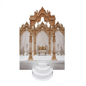Compre un Mandap de Madera para Bodas Maharaja, Estilo Sureño, Decoración de Mandap de Madera para Bodas, Conjunto de Mandap de Madera Aria para Bodas - Product Image 1