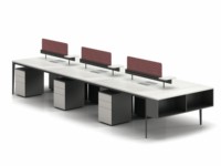 Ensemble de bureaux modulaires LIWEI modernes pour 6 personnes, avec panneaux en bois durables, pour une collaboration efficace du personnel