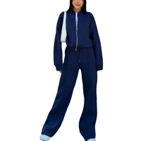 Cardigan américain d'automne et d'hiver Sports Casual Women's Fashion Street Style Long Sleeve Jacket Long Pants Set