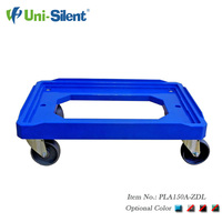 Chariot de manutention polyvalent Uni-Silent 150 kg, robuste, modèle PLA150A-ZDL, avec plateforme en plastique facile à transporter, OEM