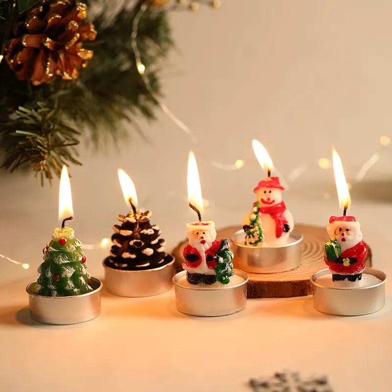 Party Decoratieve Paraffine Geurende Kerst Kaars In Glazen Pot Met Deksel Kaarsen Met Doos