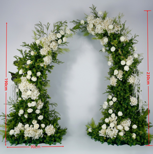 Centrotavola Nuziale Stile Foresta 2026, Decorazione con Piante Verdi Artificiali e Fiori Bianchi, Arco Floreale e Sfera di Fiori per Matrimonio - Product Image 4