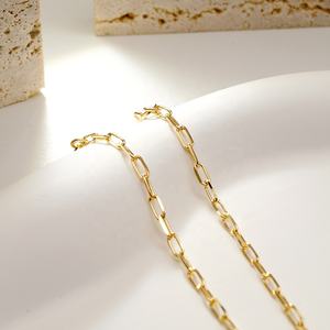 <span class=keywords><strong>Oro</strong></span> de 10 <span class=keywords><strong>Kilates</strong></span> 1.9mm Pulsera Collar Eslabón Paperclip Venta al por Mayor de <span class=keywords><strong>Oro</strong></span> Macizo Puro de 10K Joyería de <span class=keywords><strong>Oro</strong></span> Genuino de 10 Quilates - Product Image 4