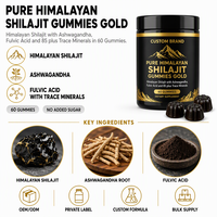 Gummies de Shilajit |   Gummies de Shilajit Pur de l'Himalaya Or |   Testé en laboratoire |   Sans sucre ajouté |   Aliment santé énergisant de qualité alimentaire pour
