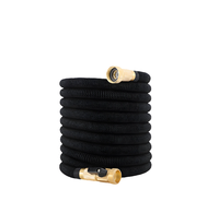 Enrouleur de tuyau d'arrosage extensible et rétractable de haute qualité, durable, 50 pieds, 3 couches de latex naturel, léger, flexible avec buse