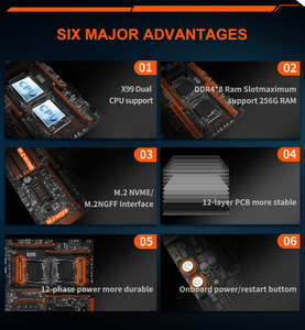 HUANANZHI X99-F8D PLUS X99-F8D/T8D/8D4/8D3 X10X99-8D/16D เมนบอร์ดรองรับซีพียูคู่ DDR4 หน่วยความจำเซิร์ฟเวอร์สำหรับเดสก์ท็อป X99 ดูอัลซีพียู - Product Image 4