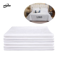 100% coton tissu pur couleur blanche en gros cinq étoiles hôtel luxe blanc ensemble de literie 100% coton ensemble de draps de lit