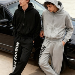 Sudadera con capucha de invierno de algodón polar de 420 g/m² de alto gramaje, oversize, bordada, con media cremallera, lisa, estilo vintage, de doble capa, personalizable - Product Image 2