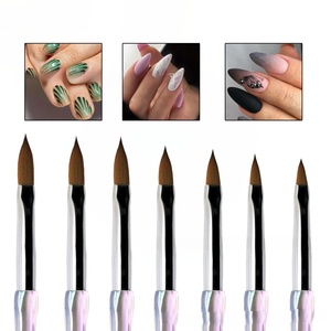 Juego de manicura con bolígrafos de cristal de 4-7 mm, nuevo, de venta caliente, con varilla transparente de diamante y cabezal plano de lana de nailon para uso en uñas, para comercio exterior. - Product Image 4