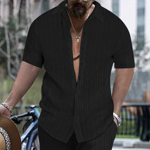 Camicia da uomo in cotone a manica corta estiva con bottone tinta unita nuovi vestiti alla moda per uomo top Casual t-Shirt - Product Image 4