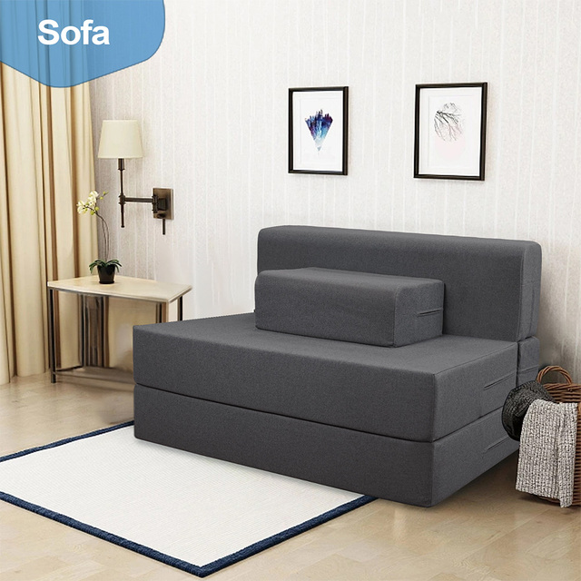 Folding Sofa Bed with Pillow - High Density Memory Foam Convertible Sleeper Chair for Living Room, Dorm & Small Spaces