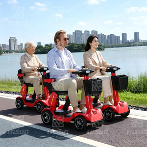 Scooter/<span class=keywords><strong>Ciclomotor</strong></span> Eléctrico Plegable <span class=keywords><strong>de</strong></span> Cuatro <span class=keywords><strong>Ruedas</strong></span> con Motor <span class=keywords><strong>de</strong></span> 500W para Todas las Edades, con Larga Duración, Funciones Inteligentes y Seguridad - Product Image 4