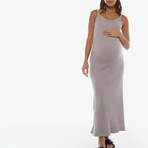 2024 Hot Selling Custom Maternity Wear Casual Show Body One Piece Zipper Nursing Dress for Women