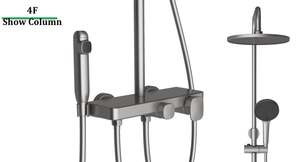 Ensemble <span class=keywords><strong>de</strong></span> robinet <span class=keywords><strong>de</strong></span> <span class=keywords><strong>douche</strong></span> <span class=keywords><strong>de</strong></span> style novateur économique <span class=keywords><strong>avec</strong></span> pomme <span class=keywords><strong>de</strong></span> <span class=keywords><strong>douche</strong></span> autonettoyante et douchette à main pluie - Product Image 2