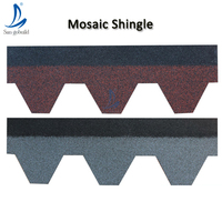 Asphalt-Dachschindeln aus Bitumen und Glasfaser, Farbige Dachplatten im Modernen Mosaik-Stil