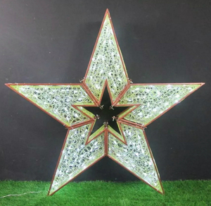 <span class=keywords><strong>Estrella</strong></span> de fibra de vidrio con purpurina dorada grande para decoración navideña al aire libre, <span class=keywords><strong>Estrella</strong></span> comercial pintada con caja de embalaje para uso en exteriores - Product Image 6