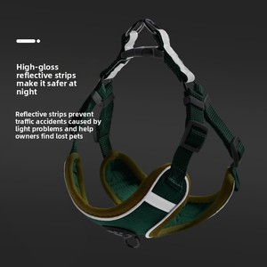 고급 솔리드 폴리에스터 소형견 조끼 반사 조절 가능 애완견 하네스 리드줄 세트 심플 패션 스타일 분리형 기능 - Product Image 5