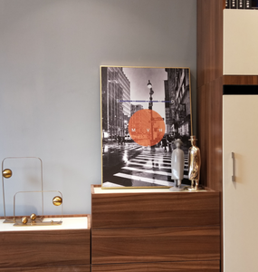 Peinture murale abstraite moderne sur toile, paysage urbain original et protégé par les droits d'auteur, <span class=keywords><strong>avec</strong></span> <span class=keywords><strong>cadre</strong></span> en métal doré - Product Image 6