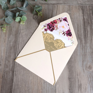 Nouvelles cartes <span class=keywords><strong>d</strong></span>'invitation en acrylique doré en forme de fleur avec motif floral gravé, carte de menu, carte <span class=keywords><strong>d</strong></span>'anniversaire avec enveloppe blanche - Product Image 6