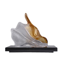 Sculpture en résine transparente en forme de ruban abstrait dynamique, taille personnalisée, ornement d'art d'intérieur haut de gamme