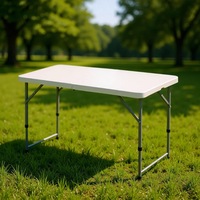 Table pliante portable en plastique HDPE de 180 cm, best-seller, pour le camping, le jardin, table rectangulaire pliable en plastique, table à manger