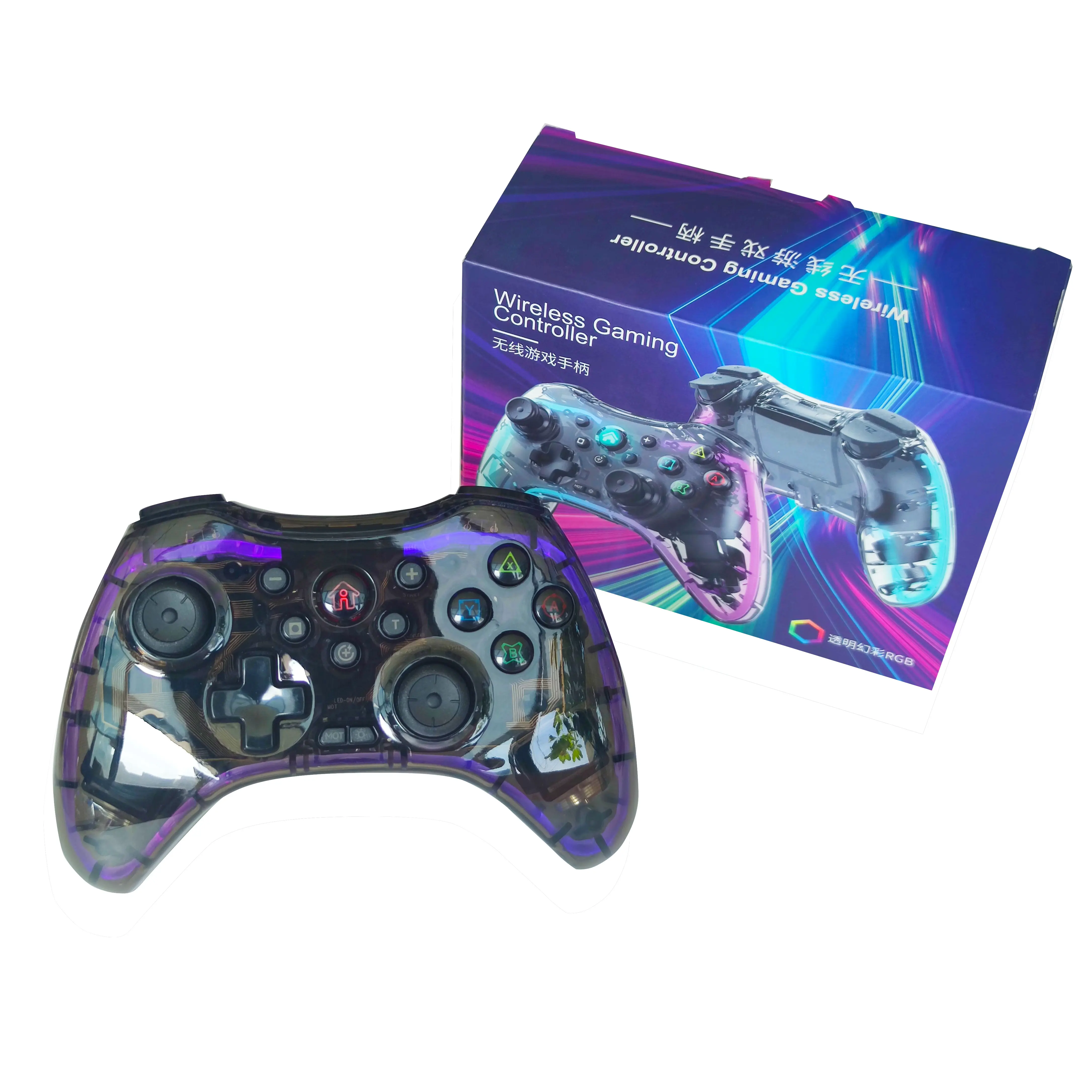 Contrôleur de jeu sans fil avec lumière LED RGB de haute qualité pour Joystick de commutateur multifonction