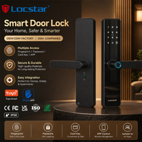 Serrure intelligente Locstar avec empreinte digitale, WiFi, IP, Cloud, fonctionnant sur batterie, biométrique, application Tuya TTlock, pour porte en bois