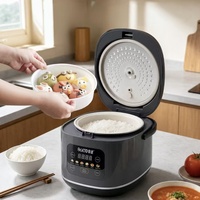 Cuisinière à riz électrique automatique intelligente grande capacité 1,8 L, cuiseur vapeur, revêtement antiadhésif, 6 moules de cuisson, commande tactile, tasse doseuse
