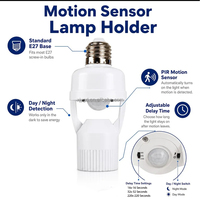Support de lampe E27 à détecteur de mouvement infrarouge pour détection humaine, contrôle de temporisation, sans câblage, idéal pour couloir (vente en gros)