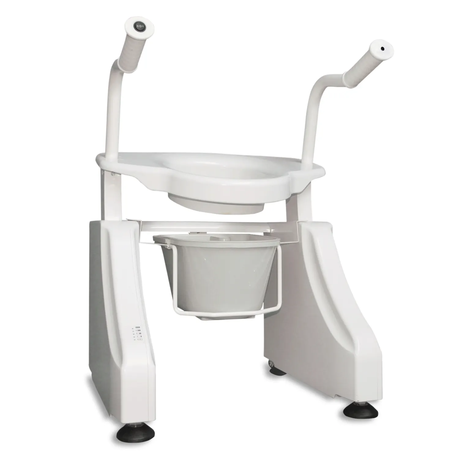 Electric Toilet Lift Seat with Handles, One Button Adjustable Height Intelligent Toilet Assisted Lift-Basic Model